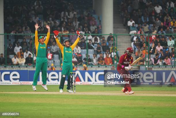 Cricket World Cup group B cricket match between South Africa and West Indies played in New Delhi.