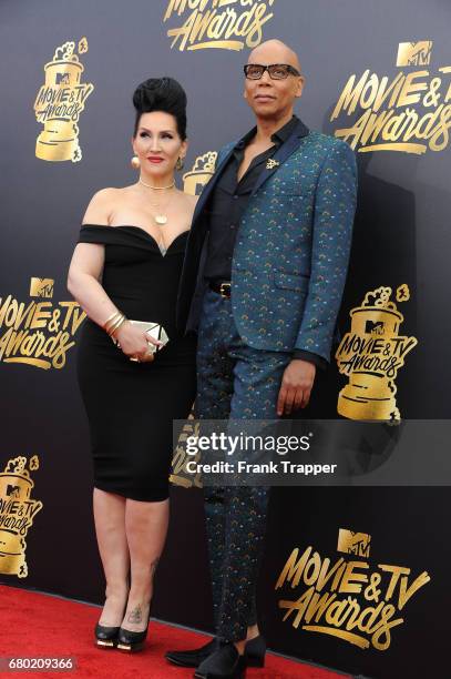 Personality RuPaul and producer Michelle Visage arrive at the 2017 MTV Movie And TV Awards at The Shrine Auditorium