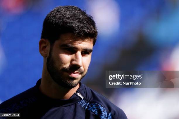 Nacho Monsalve defender of Deportivo de La Coruna during the La Liga Santander match between Deportivo de La Coruna and RCD Espanol at Riazor Stadium...