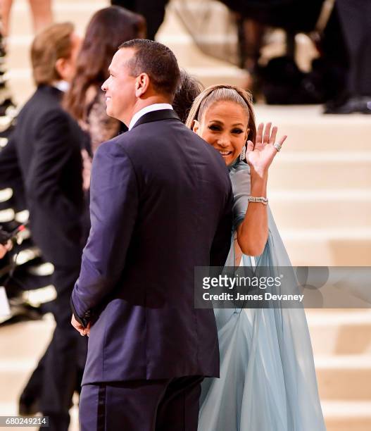 Alex Rodriguez and Jennifer Lopez attend the 'Rei Kawakubo/Comme des Garcons: Art Of The In-Between' Costume Institute Gala at Metropolitan Museum of...