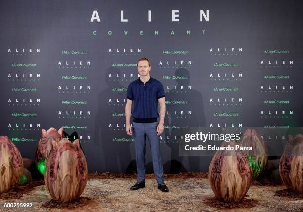 Actor Michael Fassbender attends the 'Alien: Covenant' photocall at Villamagna hotel on May 8, 2017 in Madrid, Spain.