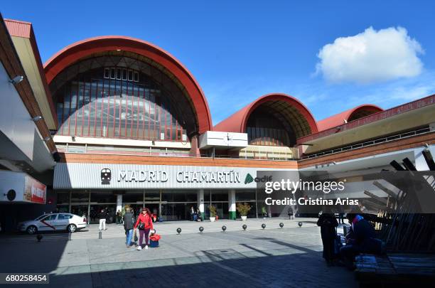 Entrance to the main lobby of the Chamartin train station in the north of the city of Madrid, this station built between 1970 and 1975 centralizes...