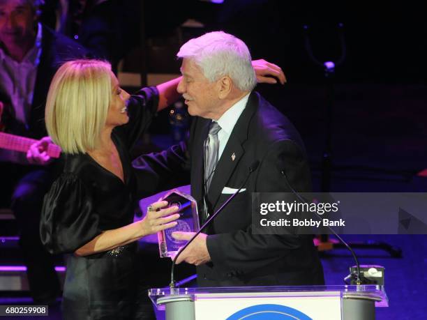 Kelly Ripa and her father Joe Ripa receiving the Performing Arts Award at the 2017 New Jersey Hall Of Fame Induction Ceremony at Asbury Park...