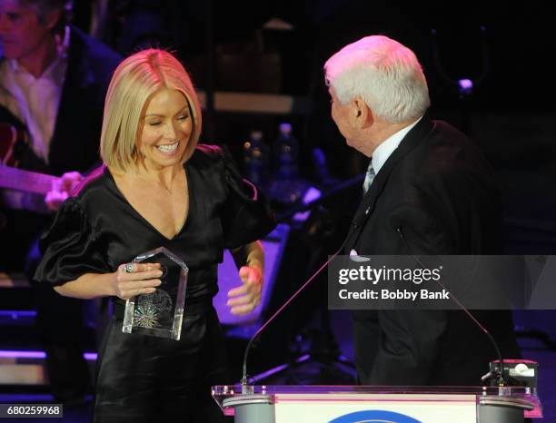 Kelly Ripa and her father Joe Ripa receiving the Performing Arts Award at the 2017 New Jersey Hall Of Fame Induction Ceremony at Asbury Park...
