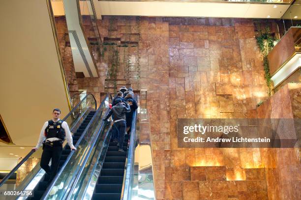 View if public access areas of Trump Tower on March 6, 2017 in New York City. The area around Trump Tower in midtown Manhattan is filled with...