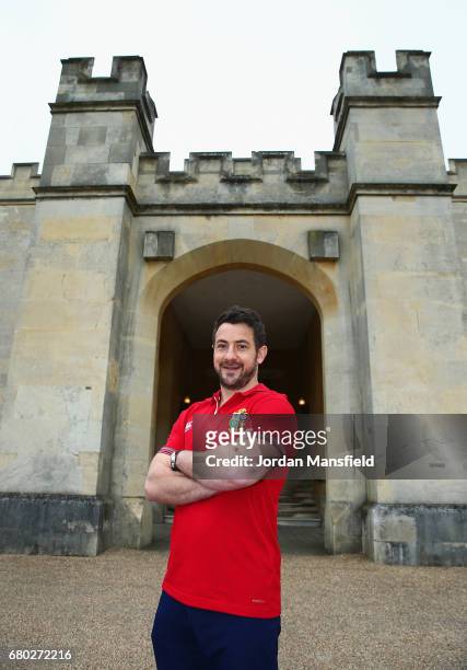 British & Irish Lions scrum half Greig Laidlaw poses after a British and Irish Lions press conference at London Syon Park Hotel on May 8, 2017 in...