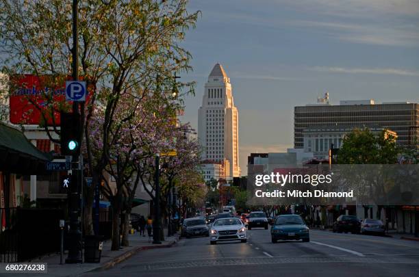 los angeles city hall - los angeles city hall stock pictures, royalty-free photos & images