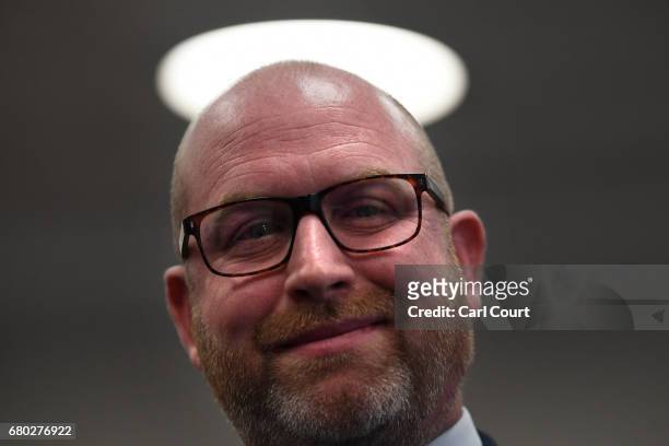 Leader Paul Nuttall waits to speak during a press conference on May 8, 2017 in London, England. Mr Nuttall unveiled the Party's immigration policy...