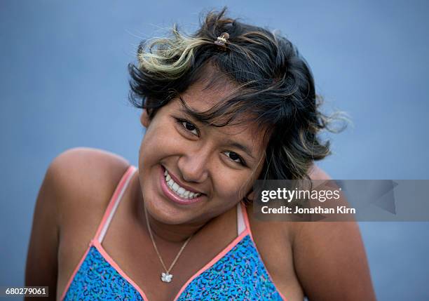 portrait of 15 year old girl. - girls in bras fotos stock-fotos und bilder