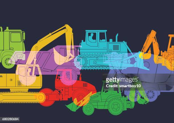 construction vehicles - steam roller stock illustrations