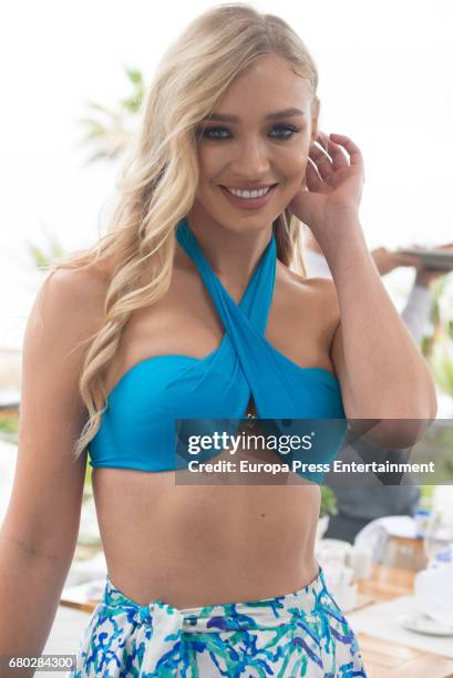 Roxy Horner during the swimming pool runway show by Virginia Macari at Puente Romano Beach Resort & SPA on May 5, 2017 in Marbella, Spain.