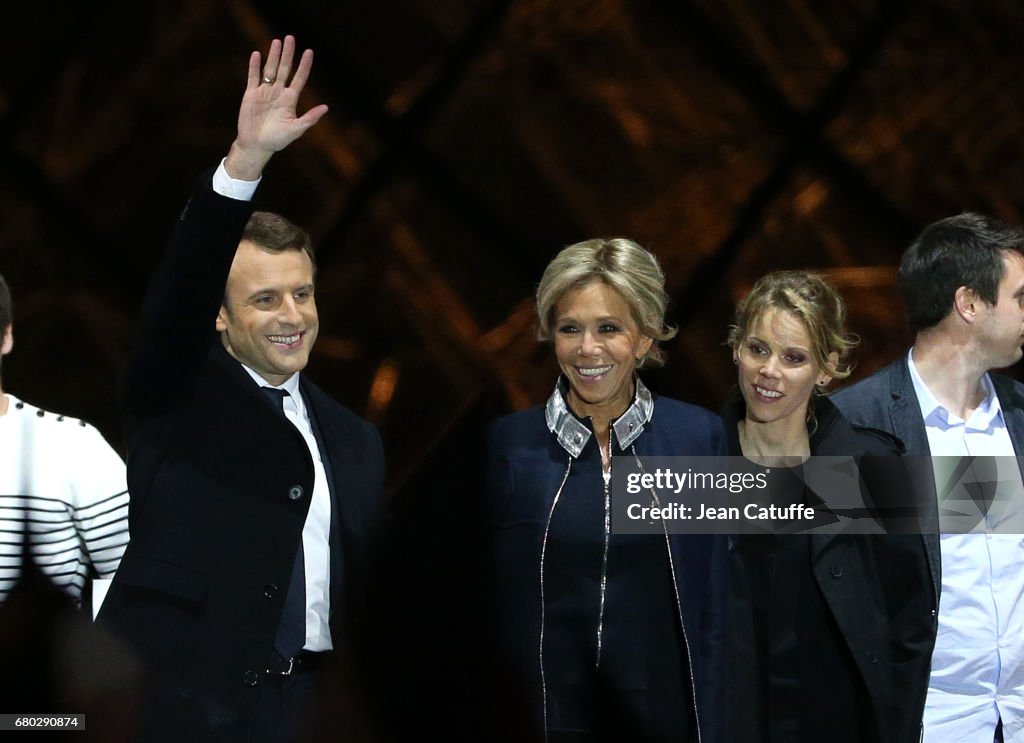 Emmanuel Macron Celebrates His Presidential Election Victory At Le Louvre In Paris