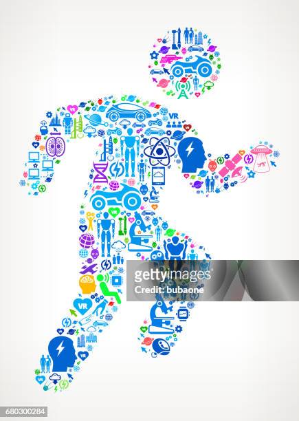 running  future and futuristic technology vector icon background - sprint phone stock illustrations