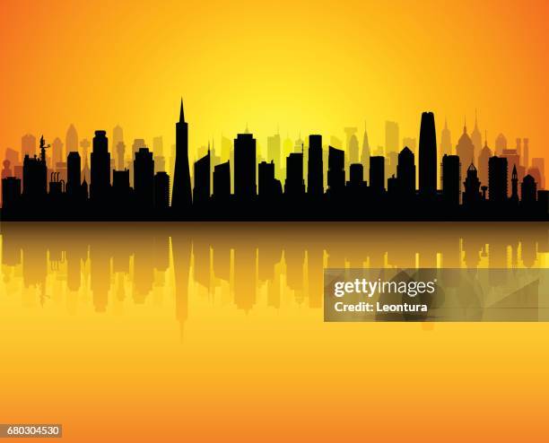 illustrazioni stock, clip art, cartoni animati e icone di tendenza di san fransisco (tutti gli edifici sono completi e spostabili) - silicon valley