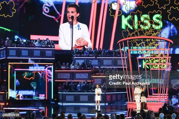 Actress Millie Bobby Brown attends the 2017 MTV Movie And TV Awards at The Shrine Auditorium on May 7, 2017 in Los Angeles, California.