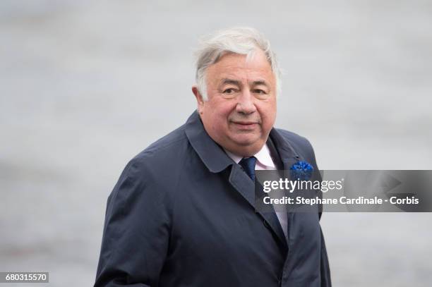 Senate president Gerard Larcher attends a ceremony to mark the Western allies' World War Two victory in Europe at the Arc De Triomphe on May 8, 2017...