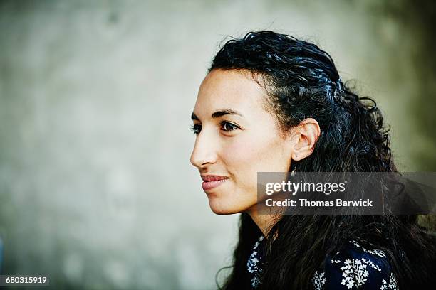 Smiling businesswoman in project meeting