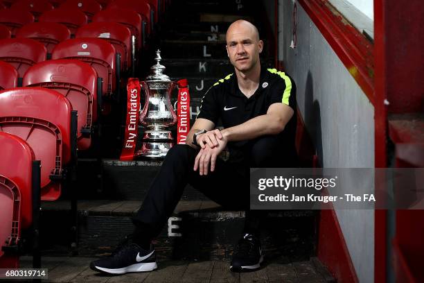 Emirates FA Cup Final referee Anthony Taylor visits his local club Altrincham FC with the Emirates FA Cup trophy ahead of refereeing the Emirates FA...