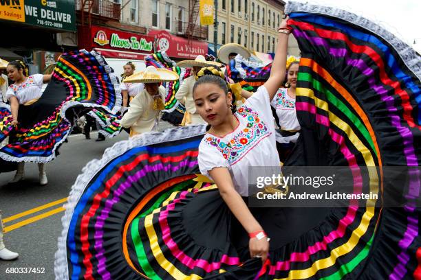 Brooklyn's Mexican community marches down 5th Avenue in the Sunset Park neighborhood during a Cinco de Mayo parade on May 7, 2017 in Brooklyn, New...