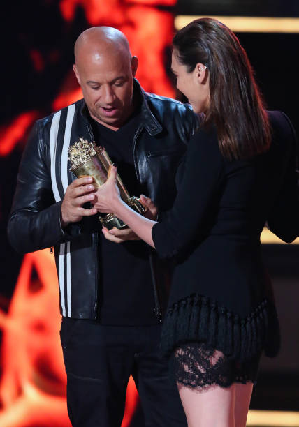 Actors Vin Diesel and Gal Gadot attends the 2017 MTV Movie And TV Awards at The Shrine Auditorium on May 7, 2017 in Los Angeles, California.