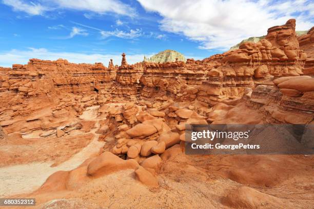 footpath winding through the hoodoos in goblin valley state park, utah. usa - utah state stock pictures, royalty-free photos & images