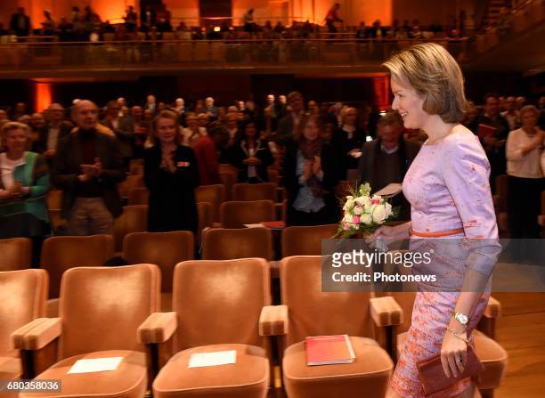 Queen Mathilde attends the qualification sessions of the 2017 Queen Elisabeth Cello Competition.
