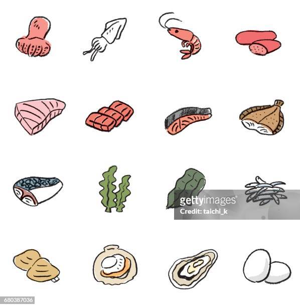 seafood icon - flounder stock illustrations