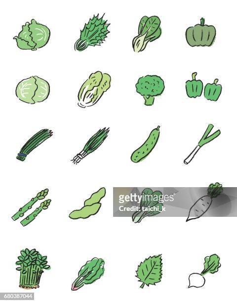 bildbanksillustrationer, clip art samt tecknat material och ikoner med gröna grönsaker ikonen - edamame
