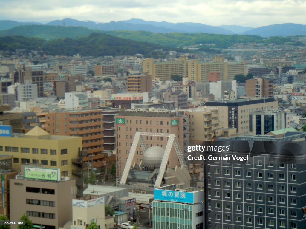 Downtown Kyoto skyline looking south, Japan