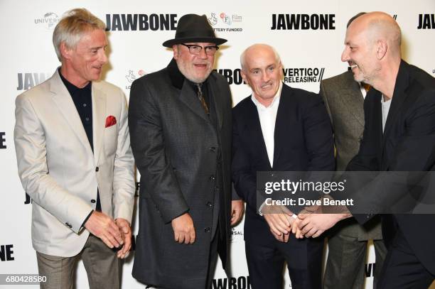 Paul Weller, Ray Winstone, Barry McGuigan and Thomas Napper attend the UK Premiere of "Jawbone" at BFI Southbank on May 8, 2017 in London, United...