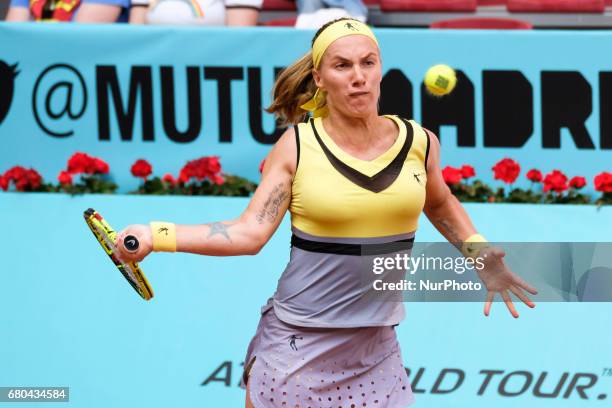 Svetlana Kuznetsova of Rusia against Alison Riske of EEUU during day three of the Mutua Madrid Open tennis at La Caja Magica on May 8, 2017 in...