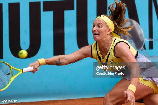 Svetlana Kuznetsova of Rusia against Alison Riske of EEUU during day three of the Mutua Madrid Open tennis at La Caja Magica on May 8, 2017 in...