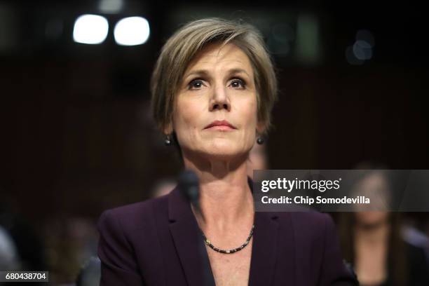 Former acting U.S. Attorney General Sally Yates testifies before the Senate Judiciary Committee's Subcommittee on Crime and Terrorism in the Hart...