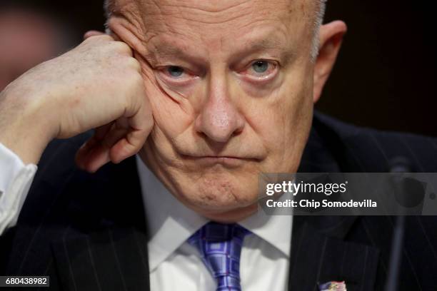 Former Director of National Intelligence James Clapper testifies before the Senate Judiciary Committee's Subcommittee on Crime and Terrorism in the...