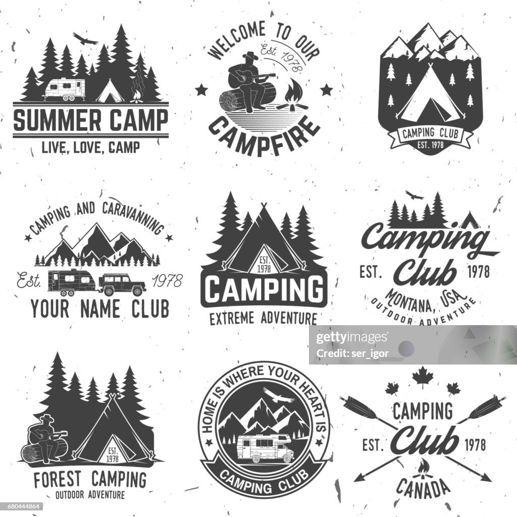 Sticker Extreme Adventure Vector Lettering Camping Extreme Adventure Vector Illustration High-Res Vector Graphic ...