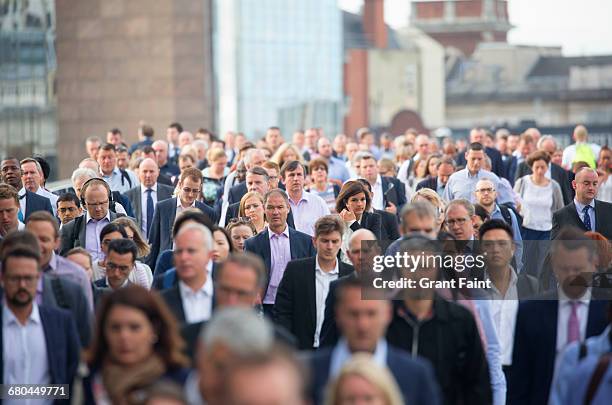pedestrians walking. - london bridge stock pictures, royalty-free photos & images
