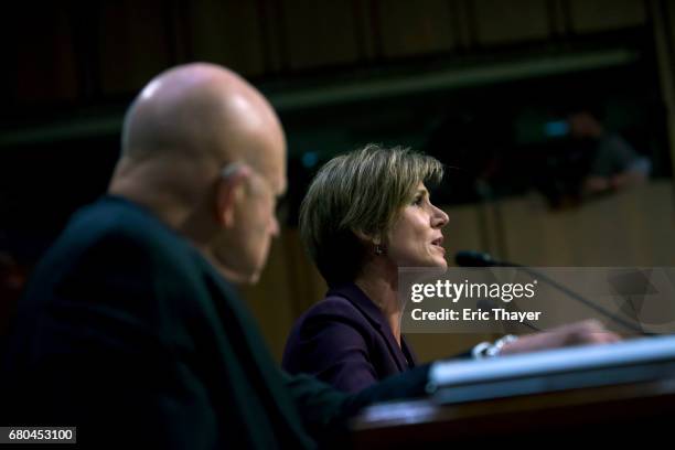 Former Director of National Intelligence James Clapper and former U.S. Deputy Attorney General Sally Yates testify before the Senate Judiciary...