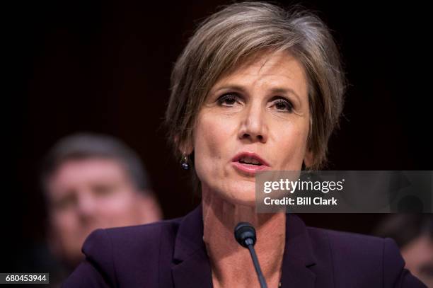 Former acting Attorney General Sally Yates testifies during the Senate Judiciary, Subcommittee on Crime and Terrorism hearing on Russian Interference...