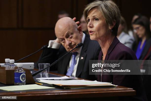 Former acting U.S. Attorney General Sally Yates and Former Director of National Intelligence James Clapper testify before the Senate Judiciary...