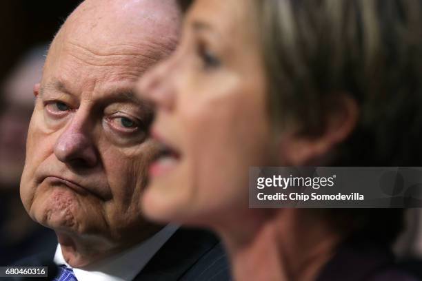 Former Director of National Intelligence James Clapper and former acting U.S. Attorney General Sally Yates testify before the Senate Judiciary...
