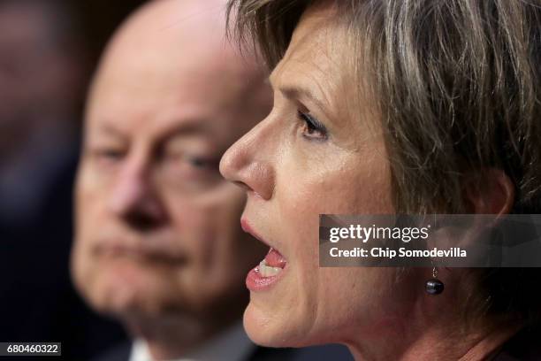 Former acting U.S. Attorney General Sally Yates and Former Director of National Intelligence James Clapper testify before the Senate Judiciary...