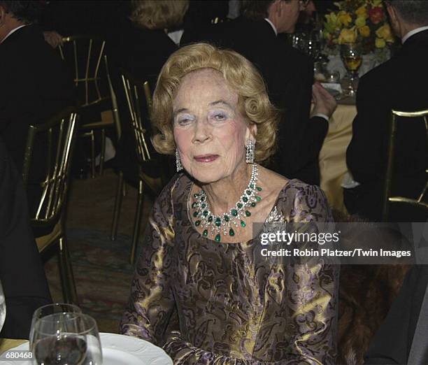 Mrs. Brooke Astor attends the New York Landmarks Conservancy Gala November 5, 2001 in New York City.