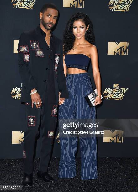 Big Sean, Jhene Aiko arrives at the 2017 MTV Movie And TV Awards at The Shrine Auditorium on May 7, 2017 in Los Angeles, California.