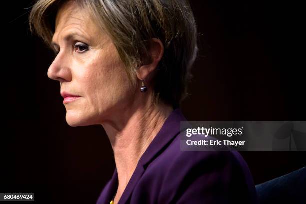 Former U.S. Deputy Attorney General Sally Yates testifies before the Senate Judiciary Committee's Subcommittee on Crime and Terrorism in the Hart...