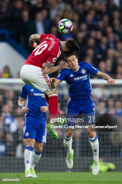 Middlesbrough's Alvaro Negredo vies for possession with Chelsea's Cesar Azpilicueta during the Premier League match between Chelsea and Middlesbrough...