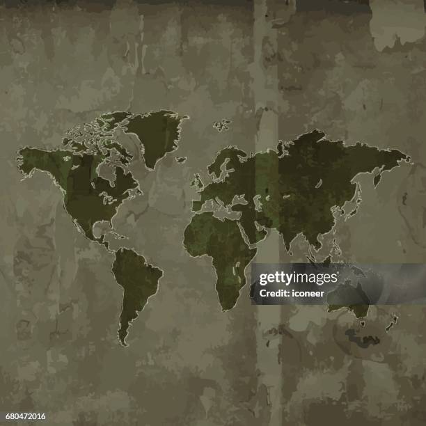 world map dark brown grunge on wooden background - world map old stock illustrations