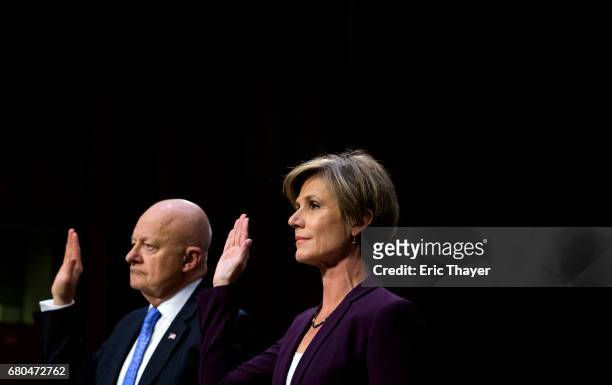 Former Director of National Intelligence James Clapper and former U.S. Deputy Attorney General Sally Yates testify before the Senate Judiciary...