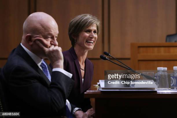 Former Director of National Intelligence James Clapper and former acting U.S. Attorney General Sally Yates testify before the Senate Judiciary...