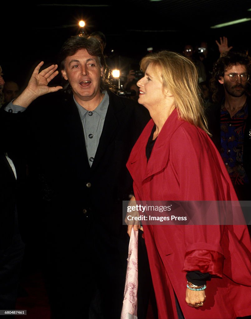 Paul McCartney and his wife Linda attend a Special Screening of the documentary "Get Back" at the Baronet Theater...