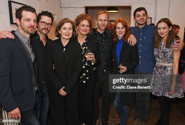 Cast members Gethin Anthony, Robert Lonsdale, Nancy Crane, Kate Fahy, director James Hillier, Laura Rogers, Michael Fox and Alexandra Dowling attend...